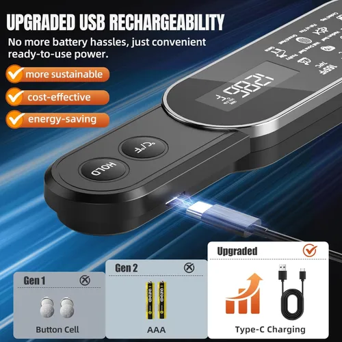 Vista 4 de Termómetro de carne de lectura instantánea de 0.5 s 3 veces más rápido, recargable ± 0.5℉ NIST certificado por NIST, impermeable, encendido