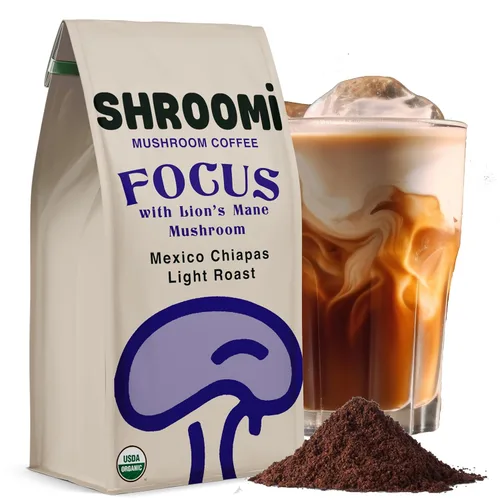 Vista 7 de Café Shroomi Mental Performance Galardonado Tueste Oscuro Orgánico de Comercio Justo de Guatemala 16,000mg de Cuerpos Fructíferos de Hongos