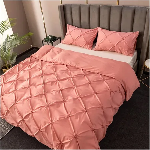 Vista 3 de Bed, Pinch Pleat Duvet Cover 220x240 Solid Color Single and Double Bedding Sets Duvet Cover Duvet Cover Combo
