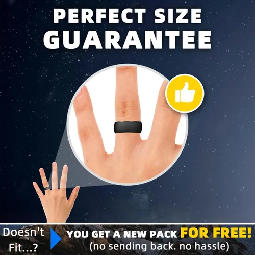 Vista 6 de Egnaro Anillos de boda de silicona para hombre: 1/4/6/7 Multipack de anillos de boda de goma con arco interior Diseño ergonómico transpirable