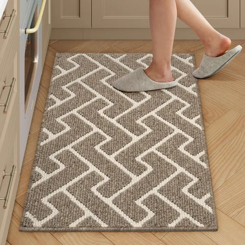 Vista 28 de Juegos de alfombras de cocina de 2 piezas - Alfombras de cocina antideslizantes coloridas para piso - Gruesas, alfombra decorativa de piso de cocina