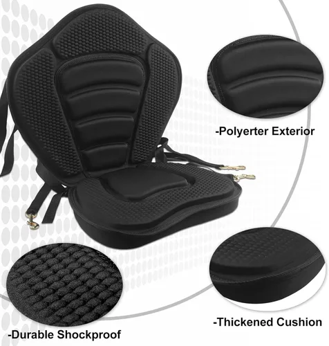 Vista 5 de HLOGREE Asientos de kayak: 1/2 pieza, cojín acolchado grueso con soporte de respaldo, compatible con canoa y Ocean Sup