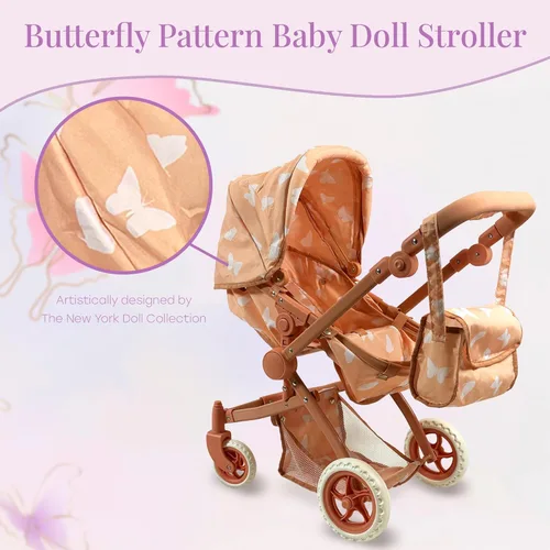 Vista 5 de Cochecito de Bebé Convertible Combinado para Muñecas para Niñas de 3 Años en Adelante Cochecito de Juguete para Muñecas Bebé, Moisés Plegable