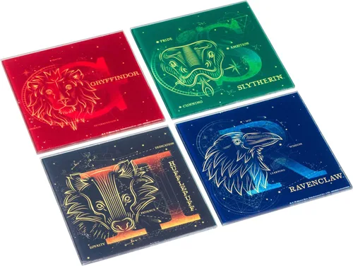 Vista 12 de Silver Buffalo Harry Potter Constellations - Juego de posavasos de cristal de 4 piezas, multicolor (HP26175A)
