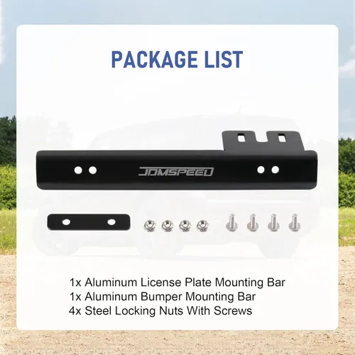 Vista 6 de JDMSPEED Barra Soporte de Reubicación para Placa de Matrícula en Parachoques Delantero Negro