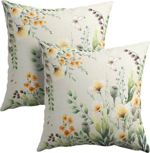 Vista 12 de Kawani Juego de 2 fundas de almohada de Pascua de 18 x 18 pulgadas, fundas de almohada de conejo de Pascua, decoración de Pascua, funda de cojín