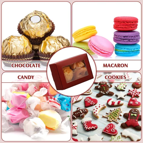 Vista 163 de Zonon 30 piezas de cajas de jabón para embalaje casero, mini cajas de regalo de papel kraft con ventana para panadería, caramelos, fabricación