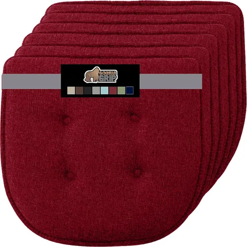 Vista 14 de GORILLA GRIP Juego de 2 cojines antideslizantes para silla, no requieren ataduras, almohadillas de espuma viscoelástica para comedor, mesa
