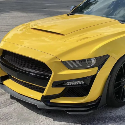 Vista 3 de FREEMOTOR802 Defensa delantera para Ford Mustang 2015-2017, estilo GT500. Kit de conversión de cubierta completa de defensa delantera en negro