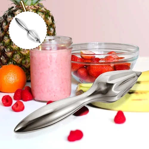 Vista 8 de Hemoton Exprimidor de limón Exprimidor de limón Escariador de cítricos de metal de acero inoxidable Exprimidor de limón Exprimidor de naranja