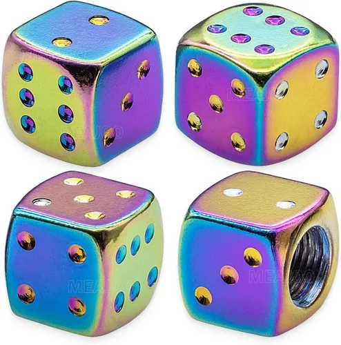 Vista 13 de 6 tapas de vástago de válvula de neumático, tapas de válvula de neumático de acero inoxidable para automóviles, camiones, SUV, motocicletas, Verde