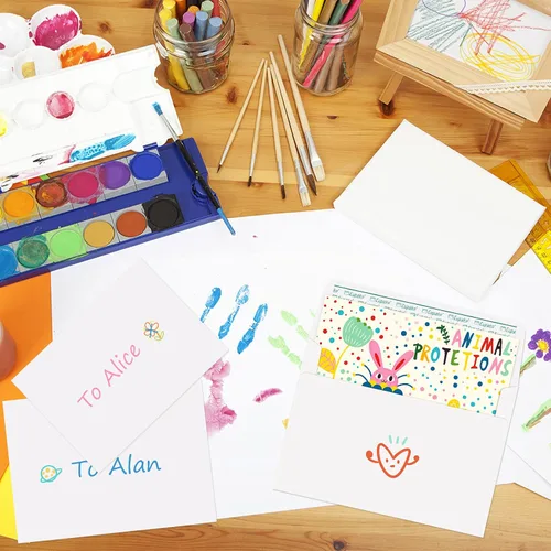 Vista 5 de Eupako Sobres de papel blanco A2, paquete de 100 sobres de invitación de 4.375 x 5.75 pulgadas, autosellados para RSVP, boda, notas