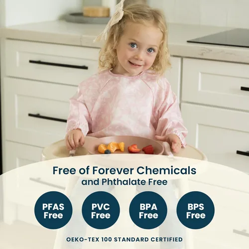 Vista 10 de Tiny Twinkle Babero de manga larga para bebés y niños pequeños Babero impermeable para comer Lavable a máquina y artículos esenciales