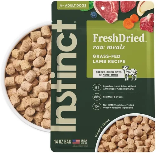 Vista 12 de Instinct Comidas crudas liofilizadas, alimento seco natural para perros, sin granos, carne de res real, bolsa de 3 onzas