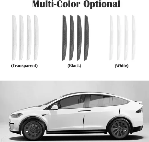 Vista 4 de 4 piezas protectores universales de borde de puerta de automóvil, protector de silicona para parachoques de carrocería de automóvil, moldura