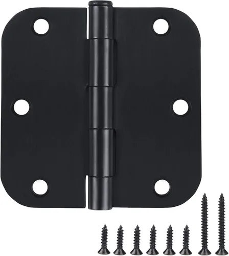 Vista 8 de Bisagra de puerta de 3 1/2 pulgadas, paquete de 12 bisagras redondeadas para puerta, bronce aceitado, bisagras de 3.5 x 3.5 pulgadas para puertas