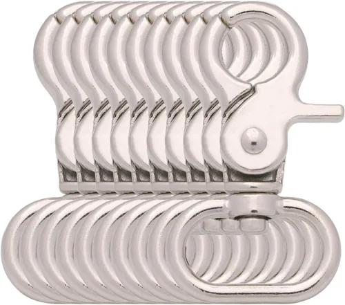 Vista 11 de BIKICOCO Gancho giratorio de 1-1/2 pulgadas, cierre de pinza de langosta, clip de resorte, extremo de anillo ovalado, latón antiguo, paquete de 10