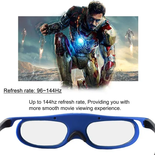 Vista 6 de Gafas 3D con obturador activo, gafas 3D activas, proyectores de TV 3D, juegos de películas 3D, gafas RF activas 3D para Sony Epson Toshiba Sharp RF