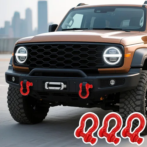 Vista 7 de Bekith Paquete de 3 grilletes de anillo en D – Grillete de remolque resistente irrompible de 3/4 pulgadas para correa, cabrestante, recuperación