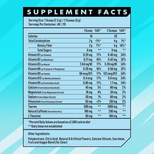 Vista 8 de Advanced Fórmula energética que aumenta la energía con electrolitos para hidratación, L-teanina para combatir el nerviosismo, sin azúcar y apta