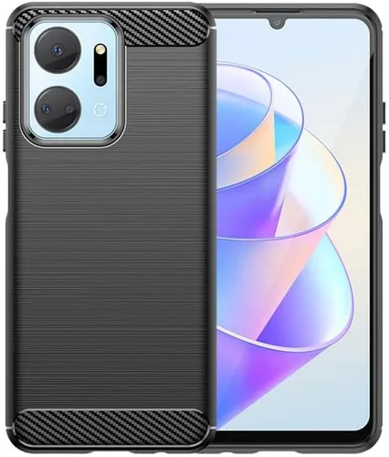 Funda para Honor X7A mejorada, antideslizante, absorción de impactos, flexible TPU fibra de carbono, parachoques de goma suave, funda protectora