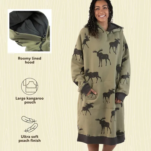 Vista 5 de Lazy One Sudadera con capucha de gran tamaño, ropa de dormir