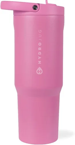 Vista 17 de HydroJug Sport - Vaso de acero inoxidable con popote, aislado al vacío, botella de agua a prueba de fugas de 20 onzas, diseño ergonómico