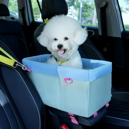 Vista 15 de BurgeonNest Asiento Elevador de Coche para Consola Central para Perros Pequeños, Asiento Elevador de Coche para Cachorros y Gatos con Cojín Suave