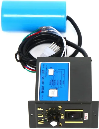 Vista 5 de Motor de engranaje de 110 V CA Motor reversible + controlador de velocidad variable Motor de velocidad ajustable monofásico 1:10, motor de reducción