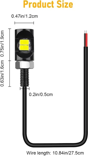 Vista 6 de Linkstyle 4 piezas luces LED de matrícula de 12V, lámpara de tornillo de etiqueta de matrícula de 8000K, impermeable, luces de bombilla LED