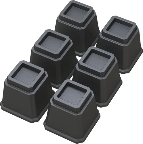 Vista 41 de Elevadores de Cama de 2 Pulgadas Resistentes Elevadores de Cama, Juego de 6 Eleva Hasta 2000 Libras Elevador de Muebles para Sofá y Mesa, Negro