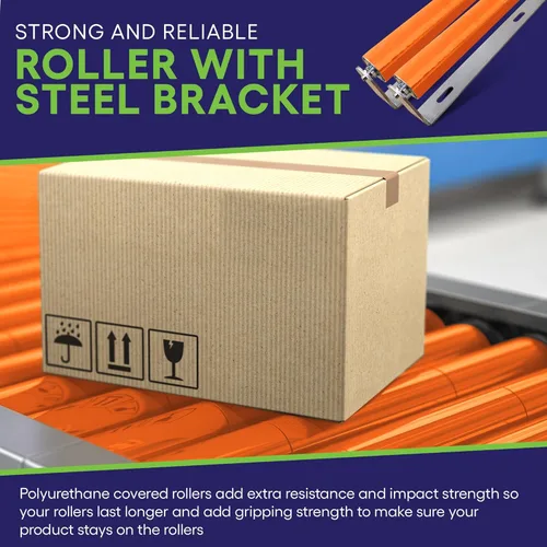 Vista 6 de Ultimation Rodillo recubierto de poliuretano con soporte -Rodillo transportador de grado industrial para un manejo suave de materiales- Construcción