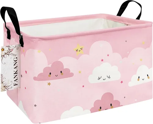 Vista 38 de FANKANG - Cestos de almacenamiento, cesta de lavandería plegable de lona para cuarto infantil con revestimiento impermeable de PE, grandes cestas