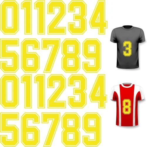 Vista 12 de WILLBOND 24 piezas de números para planchar, números de transferencia térmica de jersey del 0 al 9 para uniforme de equipo, camiseta de fútbol Blanco