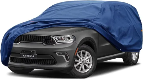 Vista 132 de Kaugung Funda impermeable pesada para automóvil, ajuste personalizado para Ford Mustang GT/Shelby/Cobra/Bullitt (1970-2025), cubierta exterior