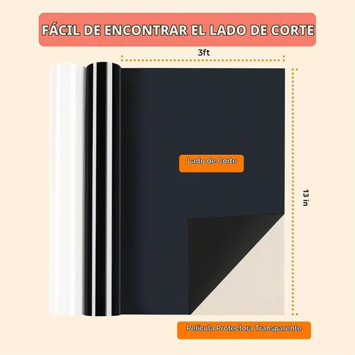 Vista 7 de HTVRONT Vinilo inteligente para planchar, HTV negro, vinilo de transferencia de calor de 13 pulgadas x 3 pies, vinilo HTV compatible con Cricut