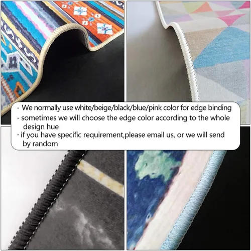 Vista 8 de Alfombra de estilo nórdico con estampado geométrico floral para sala de estar, sofá, tapete antideslizante para piso de dormitorio infantil
