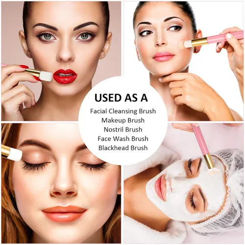 Vista 6 de Nuenen 100 cepillos de baño de limpieza de pestañas con contenedor, cepillos limpiadores de extensiones de pestañas, suministros de limpieza