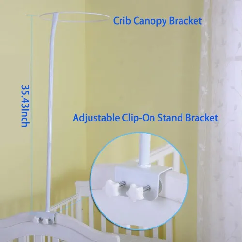 Vista 2 de Vilemoon Soporte para toldo de cuna, juego de soporte de mosquitero ajustable de metal para rejilla de mosquitero accesorios