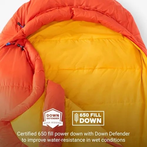 Vista 3 de MARMOT Saco de dormir Always Summer 40° para hombre, relleno 650 para acampar y mochilero