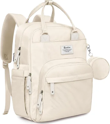 Vista 23 de RUVALINO Pañalera tipo mochila, mochila de maternidad multifuncional para viajes, bolsas para cambiar al bebé, de gran capacidad, impermeable, rojo