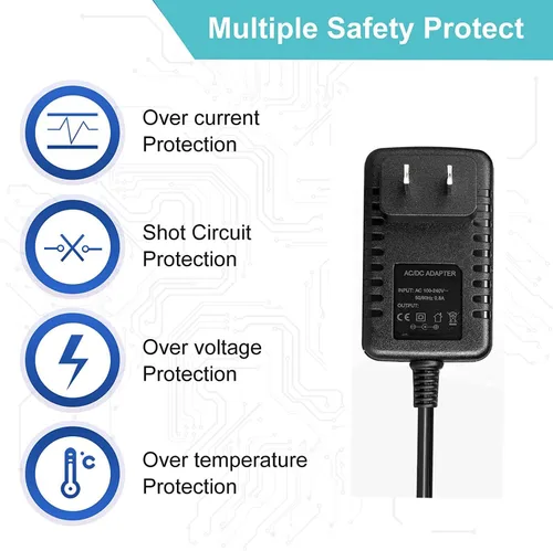 Vista 4 de Adaptador de corriente alterna de pared compatible con RESTECK, Vellax, Medcursor, Mirakel, InvoSpa Shiatsu Back Shoulder and Neck Massager Charger