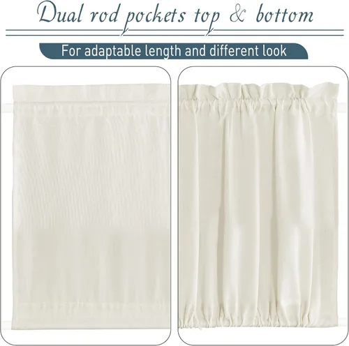 Vista 2 de PONY DANCE Cortinas de oscurecimiento de habitación para ventana de puerta de puerta natural, mezcla de lino natural, cortinas de privacidad