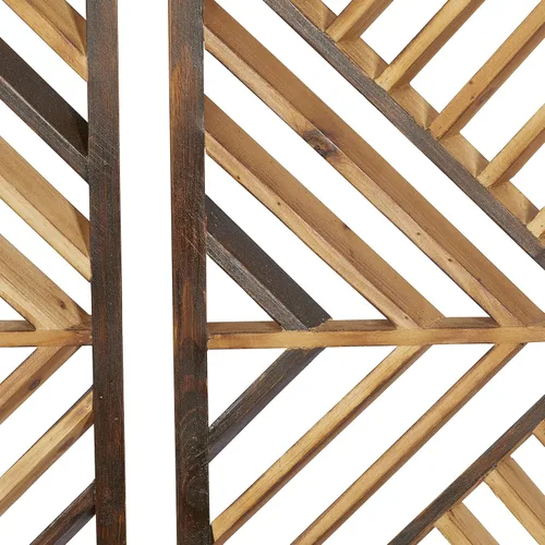 Vista 5 de Deco 79 Decoración de pared geométrica de madera para el hogar, diseño de madera, escultura de pared, juego de 3 arte de pared de 12 pulgadas