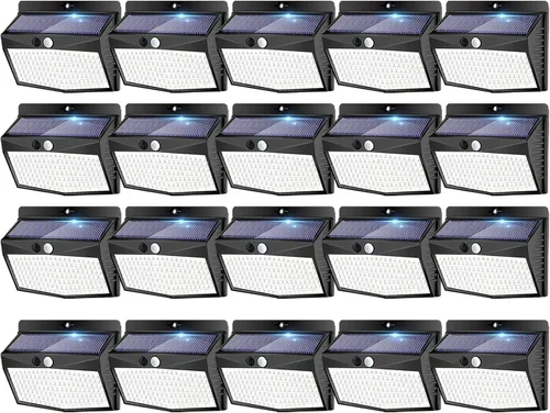 Vista 38 de Peasur Luces solares para exteriores, [138 LED/8 paquetes] Luz de pared de seguridad con sensor de movimiento solar con 3 modos de iluminación