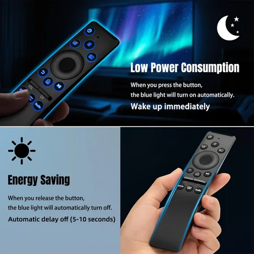 Vista 3 de Control remoto universal retroiluminado para Samsung Smart TV, reemplazo de control remoto Samsung, compatible con televisores inteligentes UHD QLED