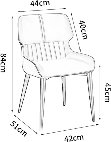 Vista 3 de LICOME Modern Kitchen Dining Chairs Set of 6 Modern Napa Leather High Back Padded Soft Seat,Carbon Steel Leg Living Room Side Chairs(Dark Dark