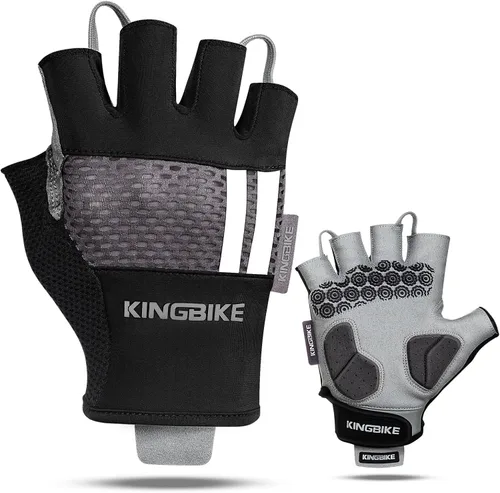 BATFOX Guantes de ciclismo para hombres y mujeres, guantes de bicicleta de medio dedo con almohadilla antideslizante que absorbe los golpes para