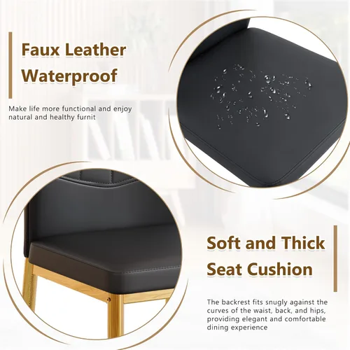 Vista 5 de Set of 4 Dining Chairs with Ergonomic Shell-Pattern Backrest, 37 Inches High - Tech Fabric Comfort for Dining Room, Kitchen, and Table & Chair