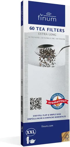 Vista 10 de Finum Bolsas de filtro de té de papel desechables para té suelto, blanco, extra delgado, 100